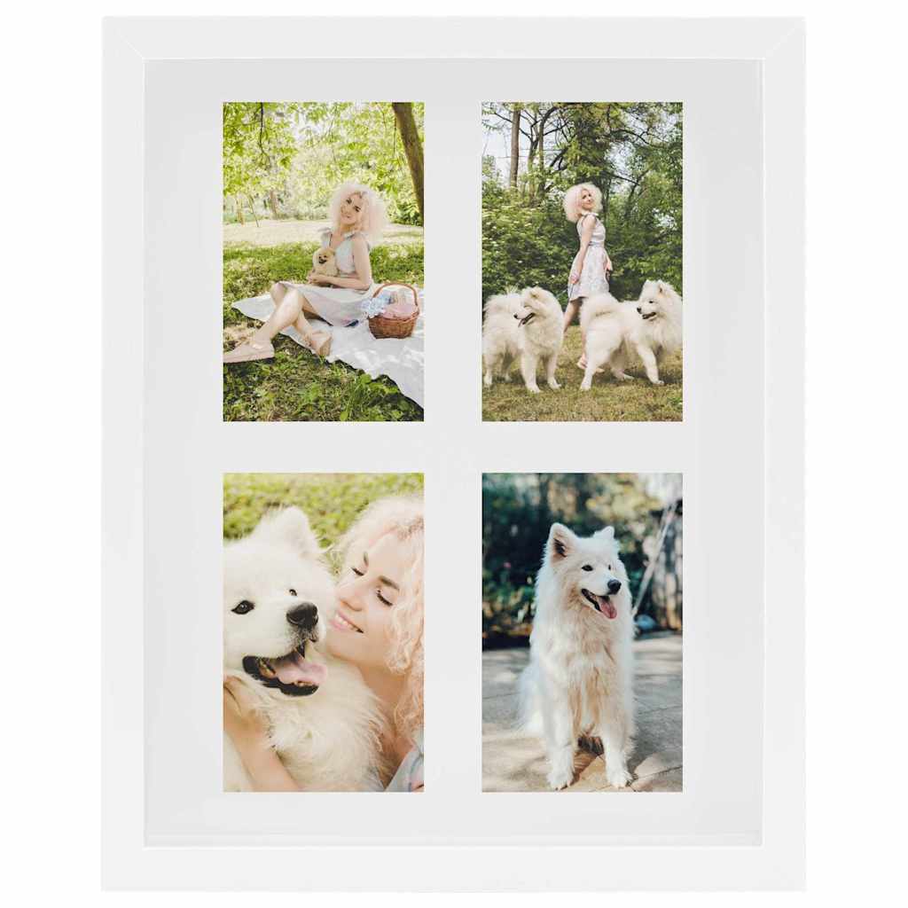 Vidaxl fotolijsten 3 st voor 4 foto's van 10x15 cm 3d 28x35 cm wit