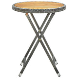 Vidaxl tafeltje 60 cm poly rattan en massief acaciahout grijs