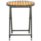 Vidaxl tafeltje 60 cm poly rattan en massief acaciahout grijs