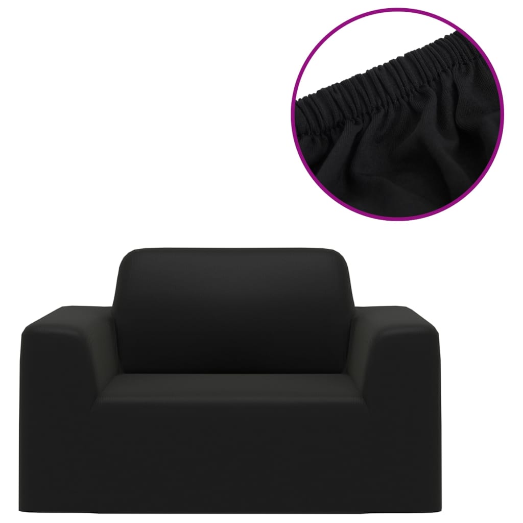 Vidaxl Bankhoes Stretch Polyester Jersey sort