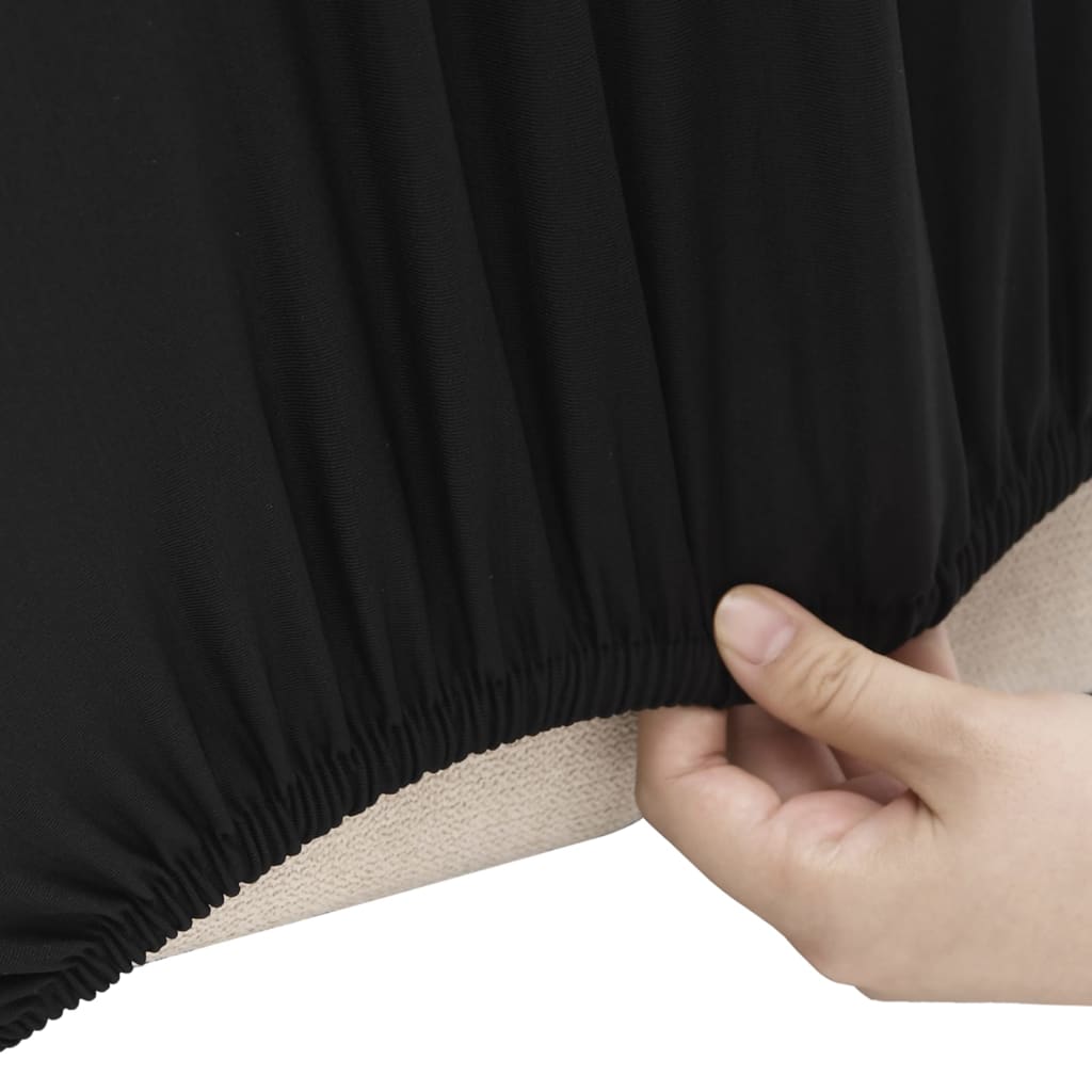 Vidaxl Three -Seaterbankhoes Stretch Polyester Jersey sort