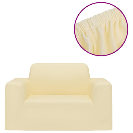 Vidaxl Bankhoes Stretch Polyester Jersey Crème -farvet