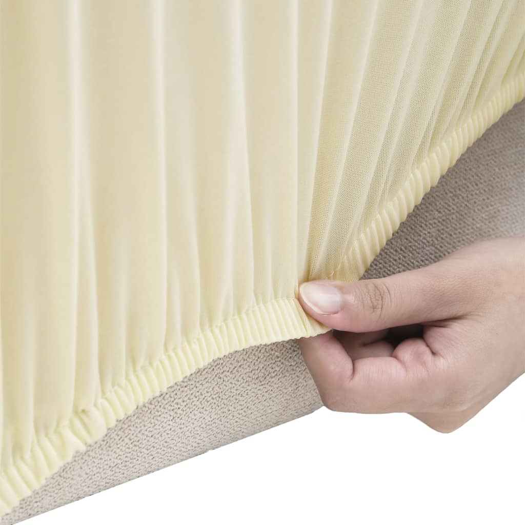 Vidaxl Three -Seater Bank Cover Stretch Polyester Jersey Cream -farvet