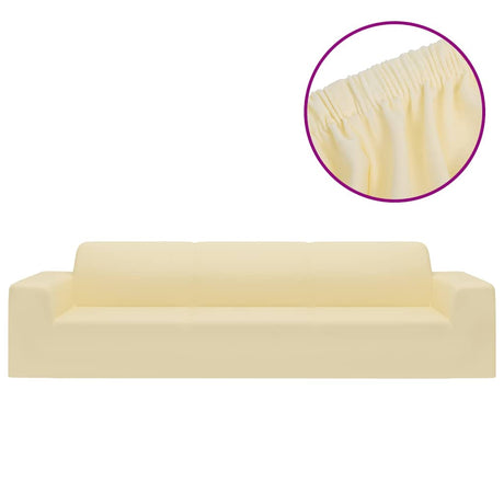 Vidaxl Four -Seater Cover Stretch Polyester Jersey Cream -farvet