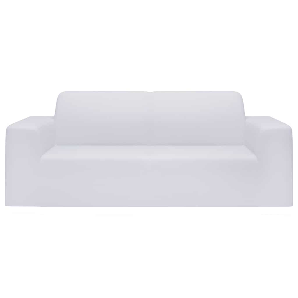 Vidaxl Tweezitssbankhoes Stretch Polyester Jersey White