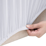 Vidaxl Three -Seater Bank Cover Stretch Polyester Jersey White