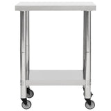 Vidaxl Kitchenwork -bord med hjul 80x45x85 cm rustfrit stål