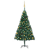 Vidaxl Kunstkerstboom med belysning og julekugler 150 cm PVC Green