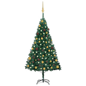 Vidaxl Kunstkerstboom med belysning og julekugler 150 cm PVC Green