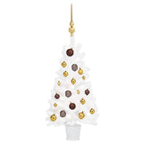 Vidaxl Kunstkerstboom med belysning og julekugler 90 cm hvid