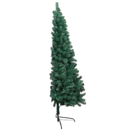 Vidaxl Kunstkerstboom med belysning og julekugler halv 180 cm grøn