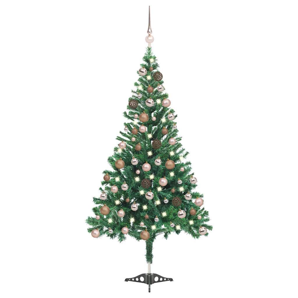 Vidaxl Kunstkerstboom med belysning og julekugler 230 grene 120 cm