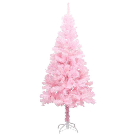 Vidaxl Kunstkerstboom med belysning og julekugler 180 cm PVC Pink