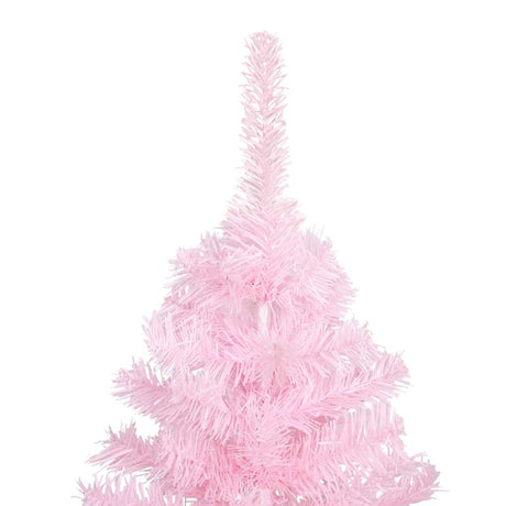 Vidaxl Kunstkerstboom med belysning og julekugler 180 cm PVC Pink