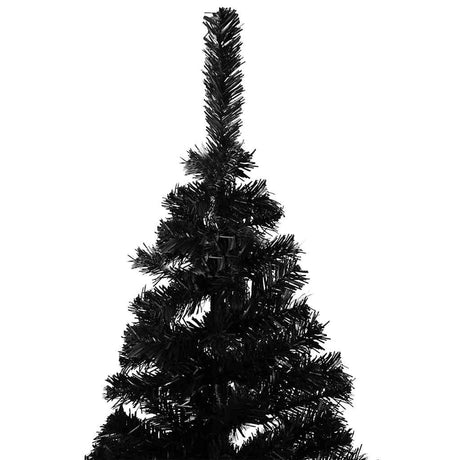 Vidaxl Kunstkerstboom med belysning og julekugler 180 cm PVC sort