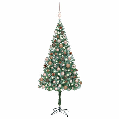 Vidaxl Kunstkerstboom med belysning julekugler fyrretræer 180 cm
