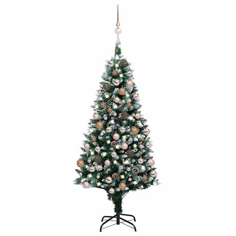 Vidaxl Kunstkerstboom med belysning julekugler fyrretræer 180 cm