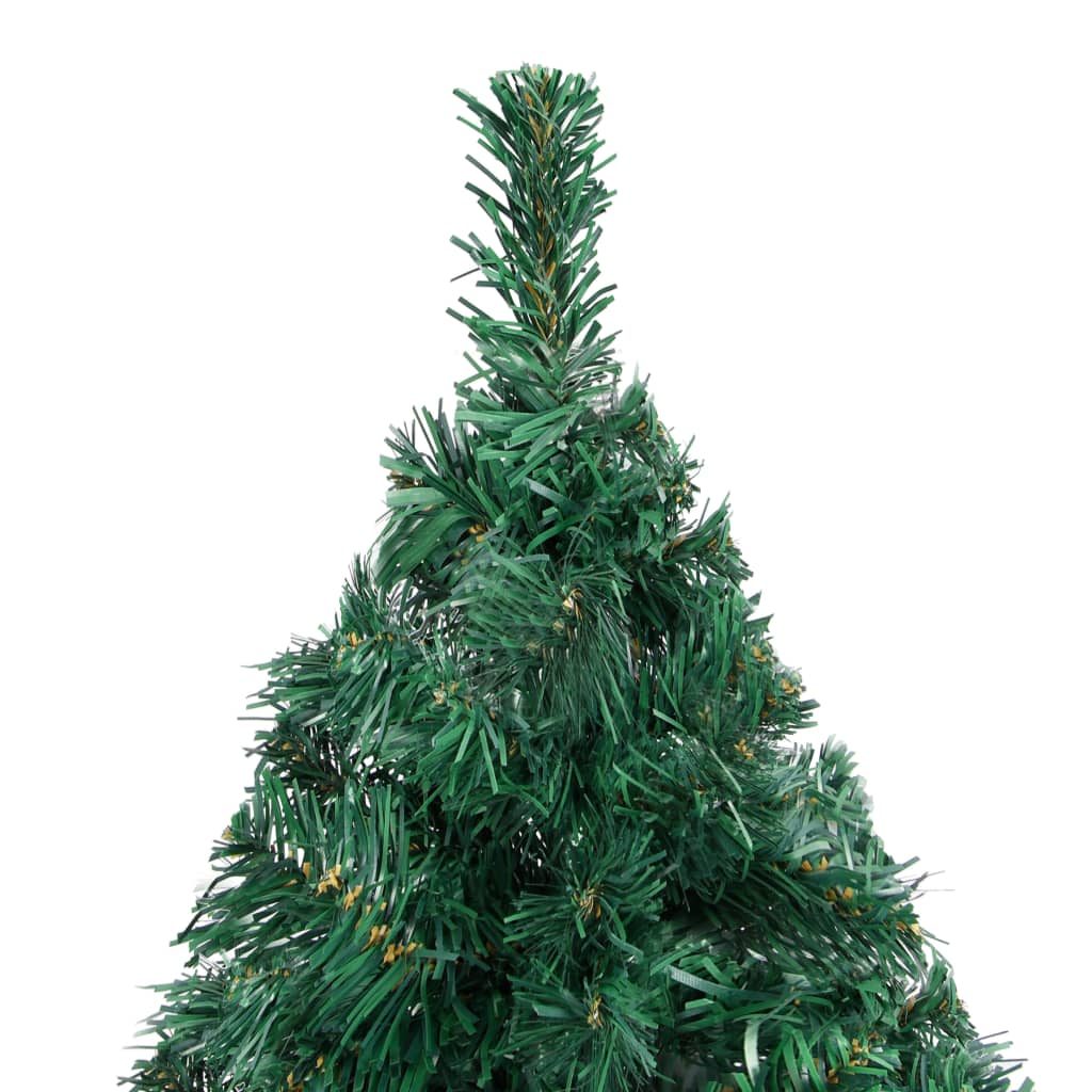 Vidaxl Kunstkerstboom med belysning og julekugler 240 cm grøn