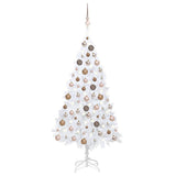 Vidaxl Kunstkerstboom med belysning og julekugler 120 cm PVC White