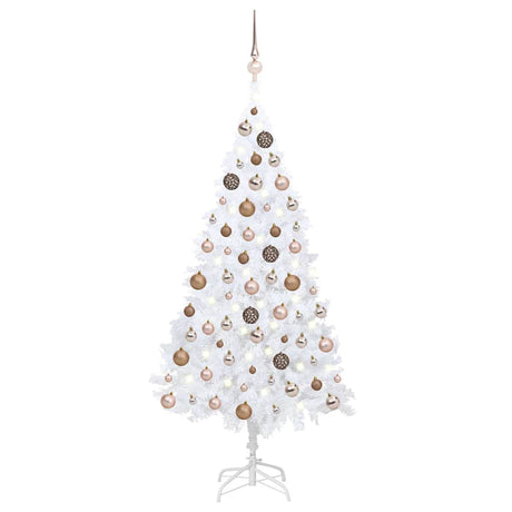 Vidaxl Kunstkerstboom med belysning og julekugler 120 cm PVC White
