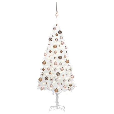 Vidaxl Kunstkerstboom med belysning og julekugler 120 cm hvid