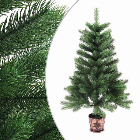 Vidaxl Kunstkerstboom med belysning og julekugler 90 cm grøn