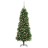 Vidaxl Kunstkerstboom med belysning og julekugler 240 cm grøn