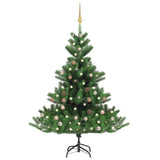 Vidaxl Kunstkerstboom Nordmann med LED'er og julekugler 180 cm grøn