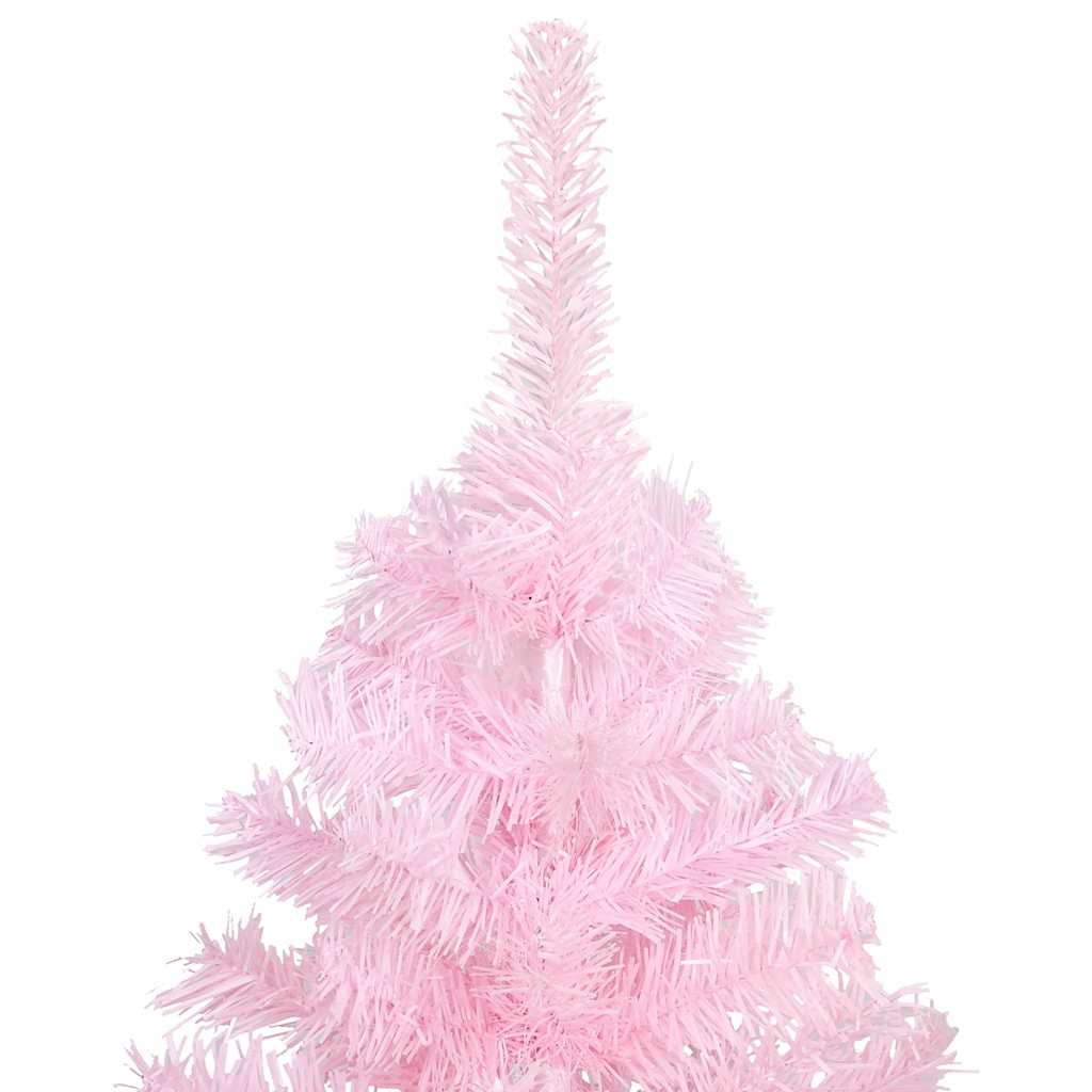 Vidaxx kunstigt juletræ med belysning og kugler 120 cm PVC pink