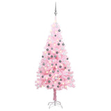 Vidaxx kunstigt juletræ med belysning og kugler 180 cm PVC pink
