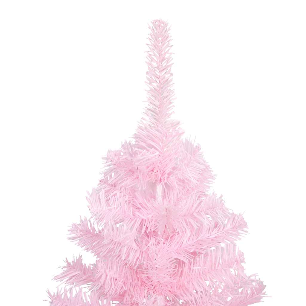 Vidaxx kunstigt juletræ med belysning og kugler 180 cm PVC pink