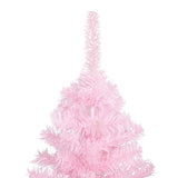 Vidaxx kunstigt juletræ med belysning og kugler 180 cm PVC pink