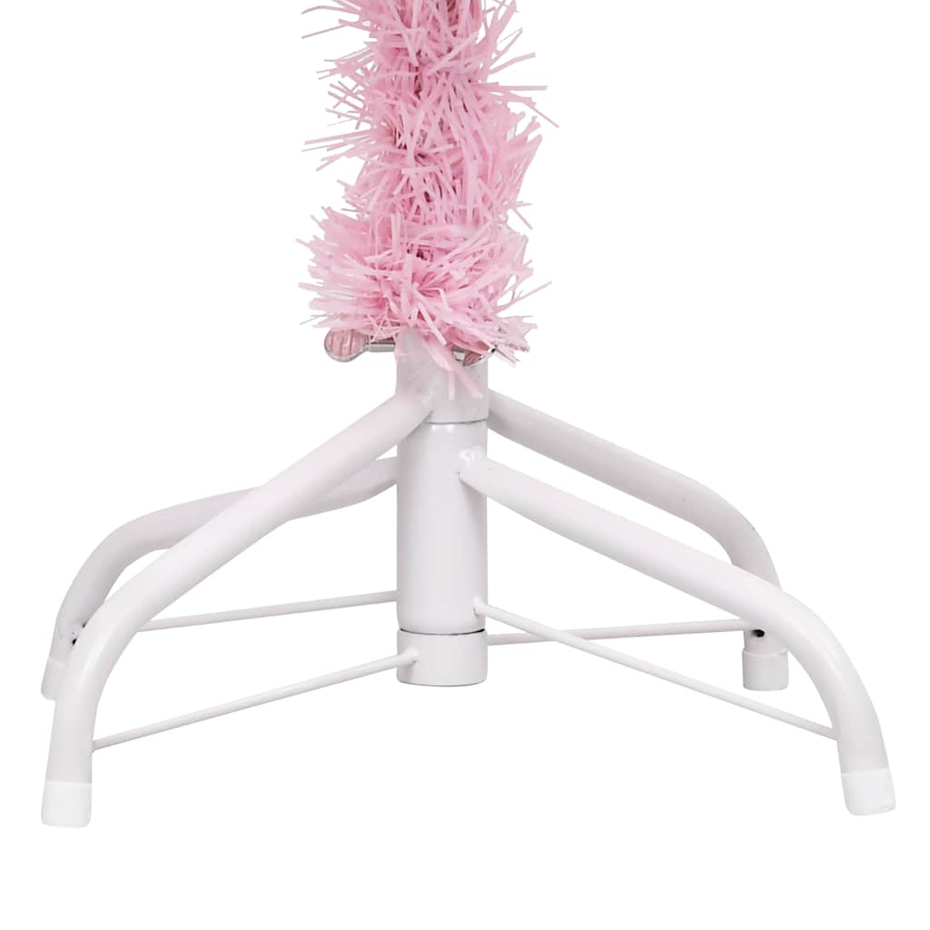 Vidaxx kunstigt juletræ med belysning og kugler 180 cm PVC pink