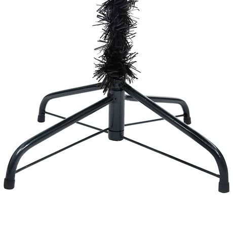 Vidaxl Kunstkerstboom med belysning og julekugler 210 cm PVC sort
