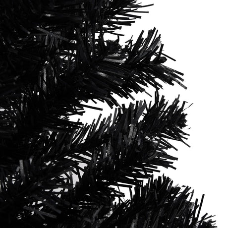 Vidaxl Kunstkerstboom med belysning og julekugler 240 cm PVC sort
