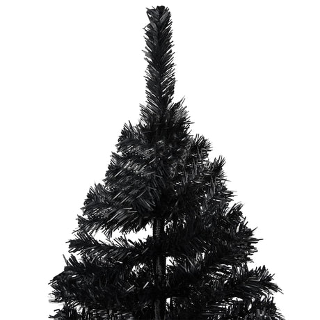 Vidaxl Kunstkerstboom med belysning og julekugler 240 cm PVC sort