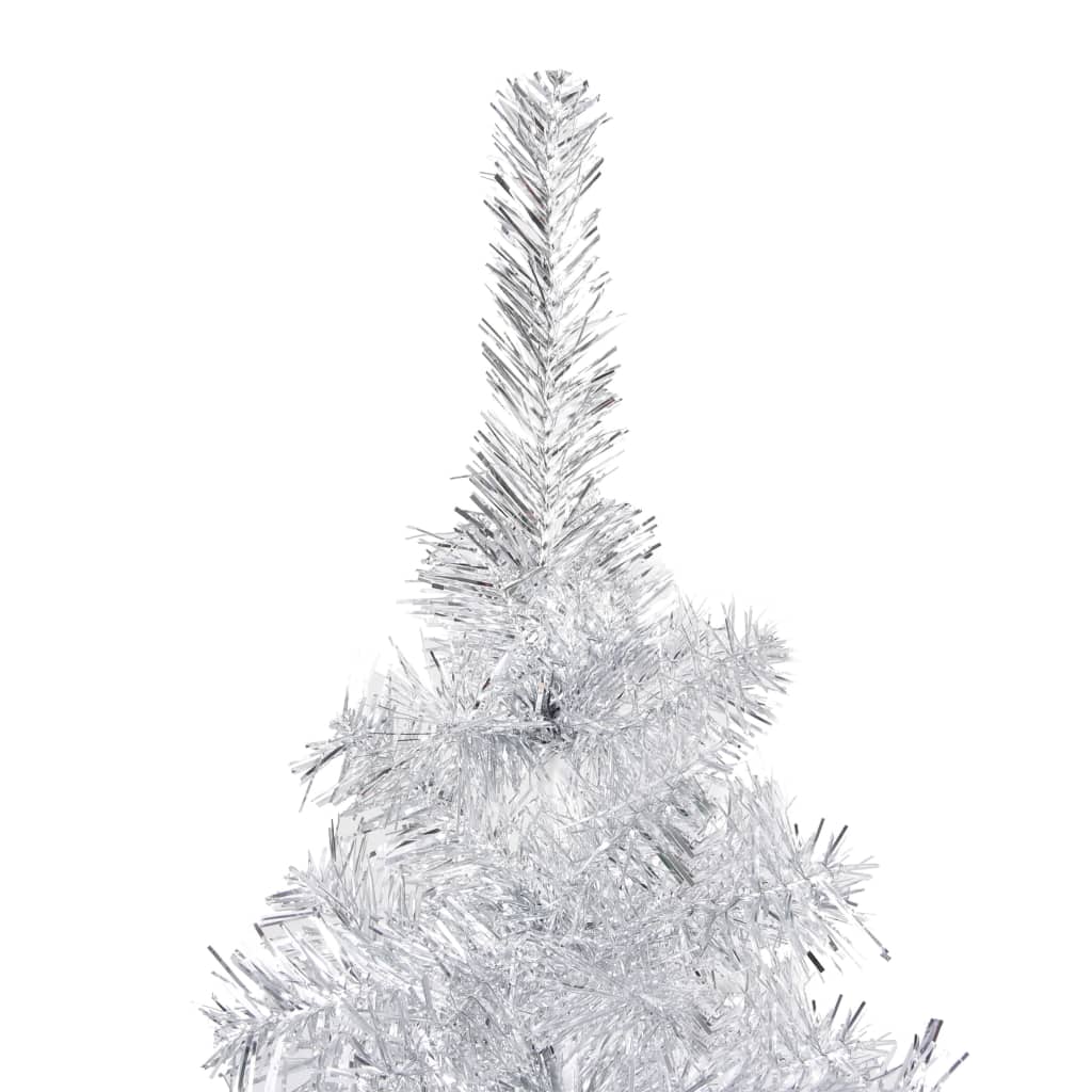 Vidaxl Kunstkerstboom med belysning og julekugler 150 cm kæledyr sølv