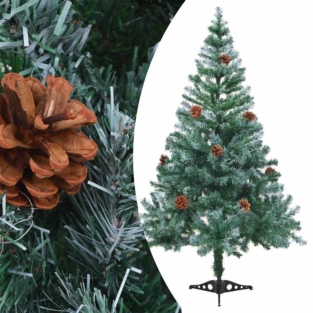 Vidaxx kunstigt juletræ med belysningskugler sne fyrrekogle 150 cm