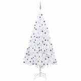 Vidaxl Kunstkerstboom med belysning og julekugler 210 cm PVC White