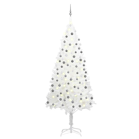 Vidaxl Kunstkerstboom med belysning og julekugler 240 cm hvid