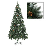 Vidaxl Kunstkerstboom med belysning og fyrretræer 210 cm