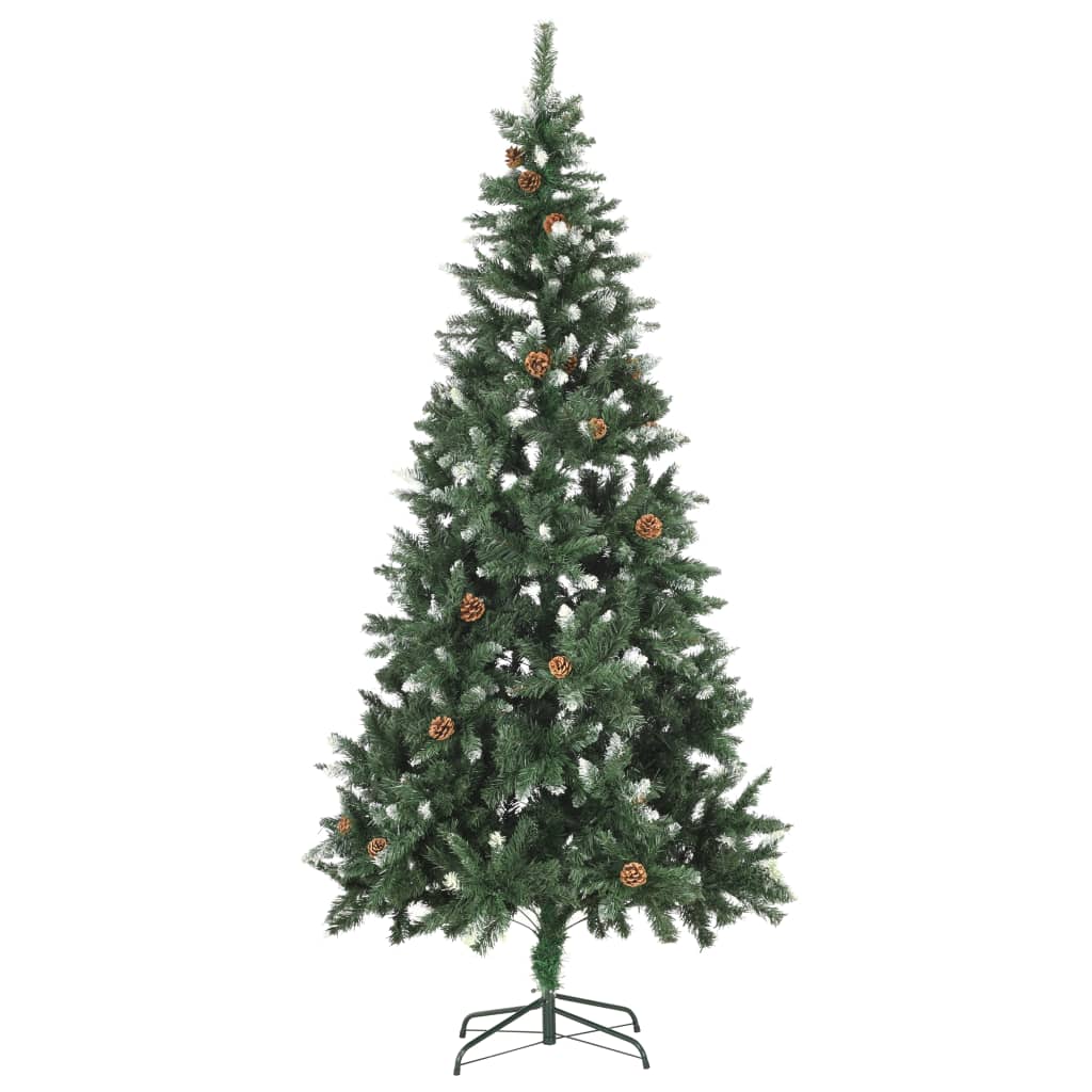 Vidaxl Kunstkerstboom med belysning og fyrretræer 210 cm