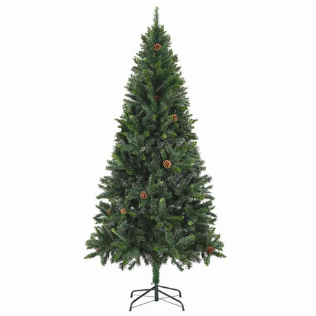 Vidaxl kunstkerstboom met verlichting kerstballen dennenappels 180 cm