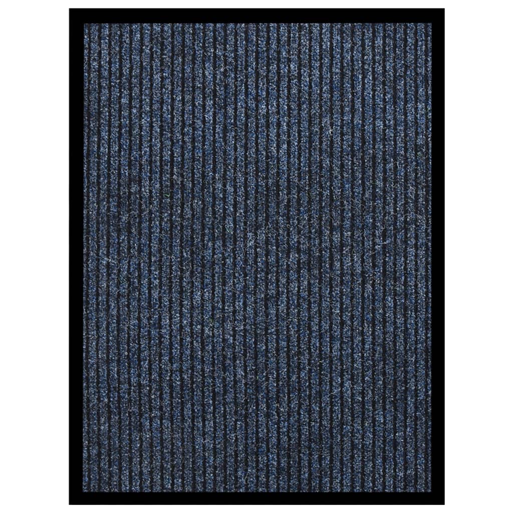 Vidaxl Doormat 60x80 cm stribet blå