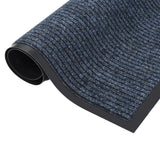Vidaxl Doormat 60x80 cm stribet blå
