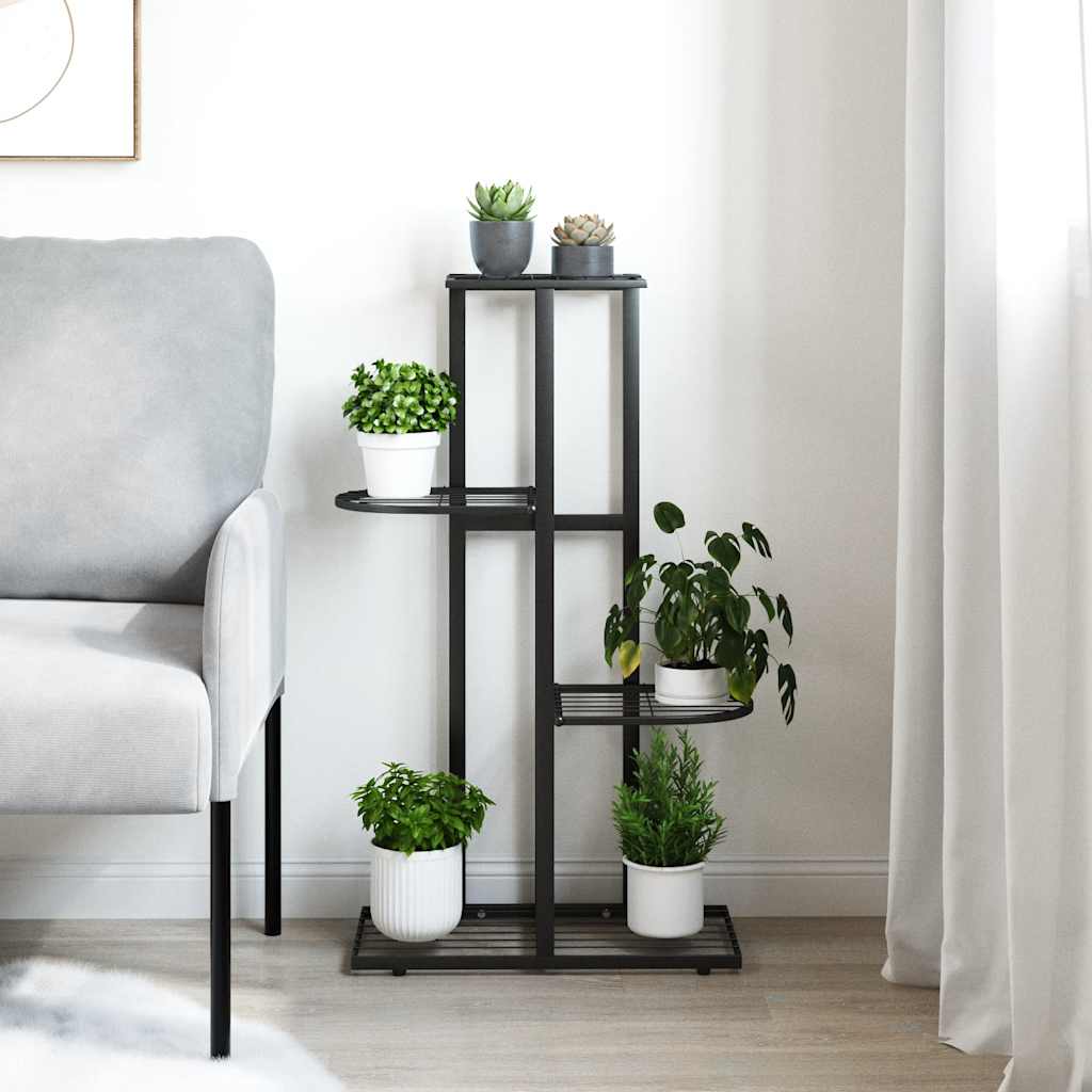 Vidaxl Flower Standard med 4 lag 43x22x76 cm metal sort