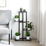 Vidaxl Flower Standard med 4 lag 43x22x76 cm metal sort