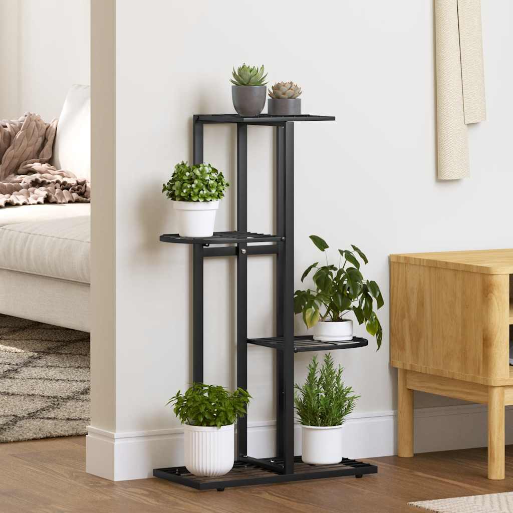 Vidaxl Flower Standard med 4 lag 43x22x76 cm metal sort