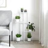 Vidaxl Flower Standard med 4 lag 43x22x76 cm metal hvid