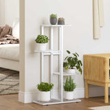Vidaxl Flower Standard med 4 lag 43x22x76 cm metal hvid